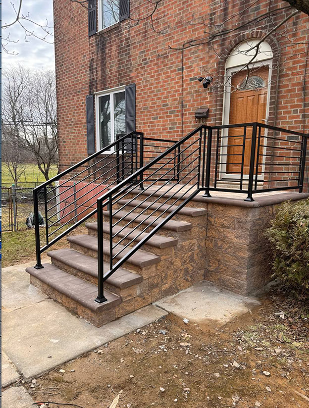 Residential exterior metal railings