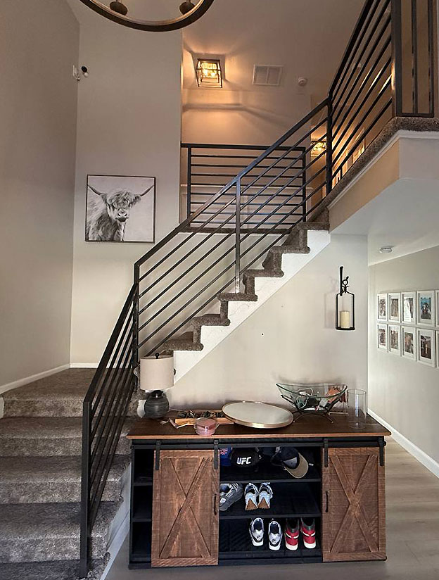 Residential interior metal railings