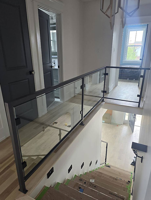Modern interior staircase railings
