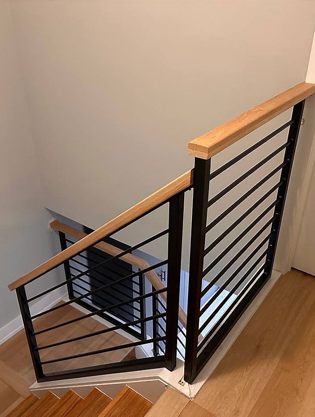 Modern metal staircase railings