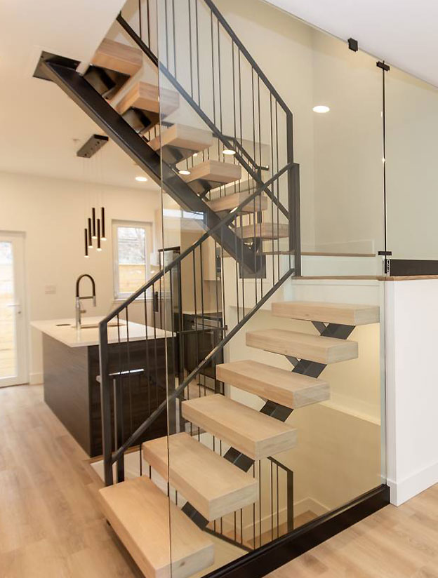 Custom metal staircase installation